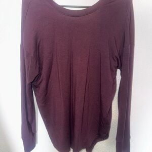 Athleta Maroon Relaxed Long‎ Sleeve Tee